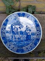Antiek Delfts Blauw Bord "De Aardappeleters" - Boch Frères, Ophalen of Verzenden
