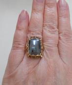 Gouden antieke ring met hematiet maat 18.75 nr.1659, Verzenden, Goud, Ring