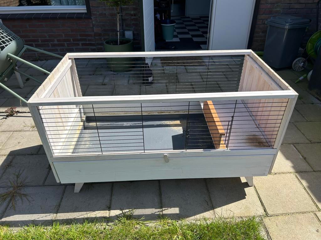 Kavia kooi met verdieping, Dieren en Toebehoren, Knaagdieren en Konijnen | Hokken en Kooien, Kooi, 110 cm of meer, Zo goed als nieuw