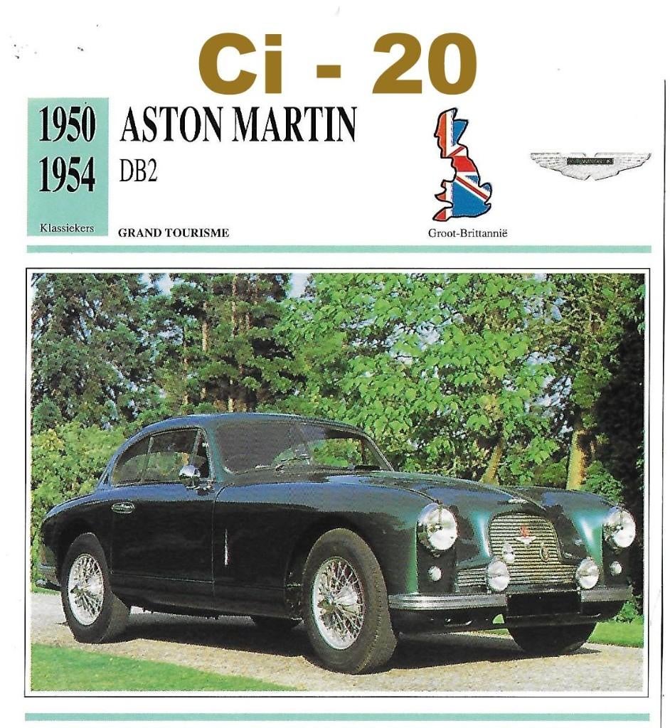 CI20 Autokaart Aston Martin DB2 ( 1950 - 1954 ), Ophalen of Verzenden, Zo goed als nieuw, Auto's