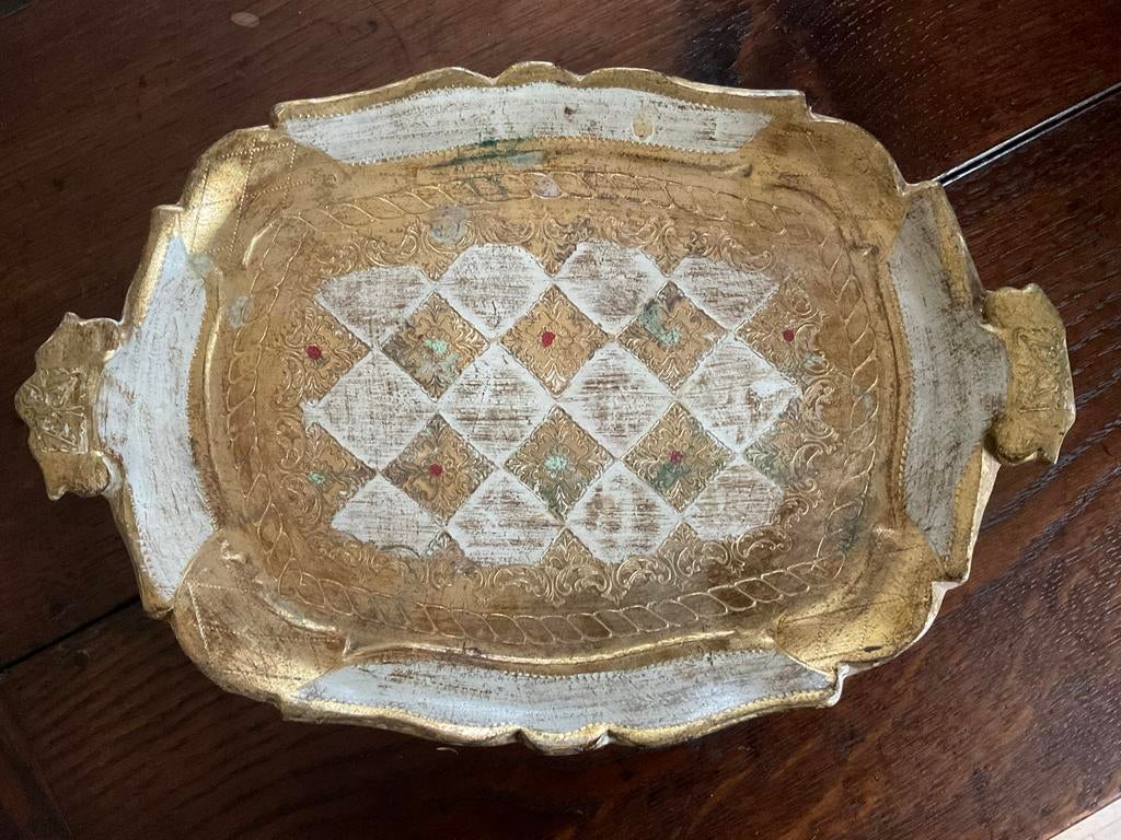 Italiaans Florentijns houten dienblad, Ophalen of Verzenden