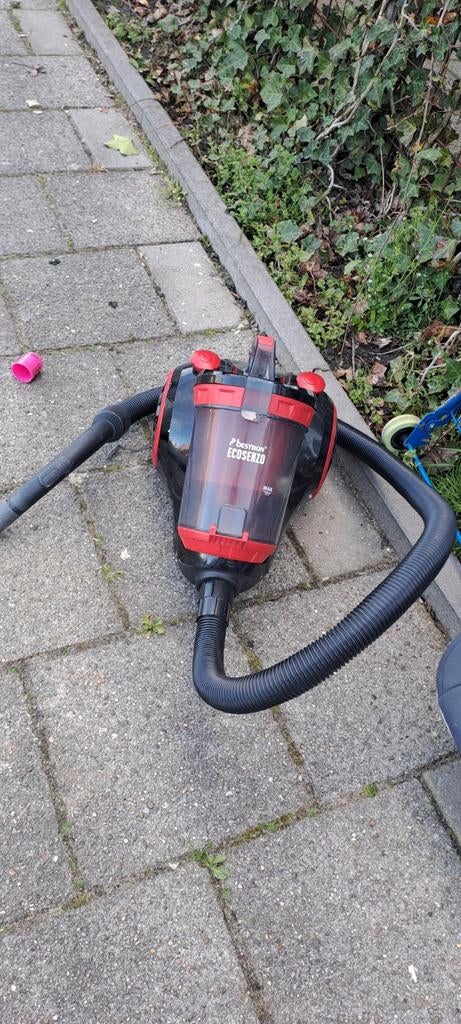 Bestron Ecosenzo stofzuiger - Zwart/Rood, zonder zak, Ophalen, Gebruikt, Stofzuiger, Minder dan 1200 watt