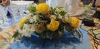 bloemenstuk  in zijde plus gedroogde rozen, Ophalen of Verzenden, Zo goed als nieuw