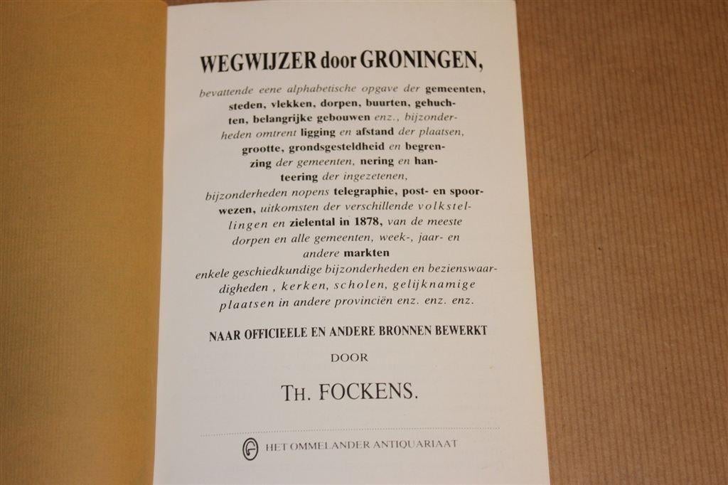 Groningen Wegwijzer — Facsimile Th Fockens [1879], Boeken, Ophalen of Verzenden, Gelezen