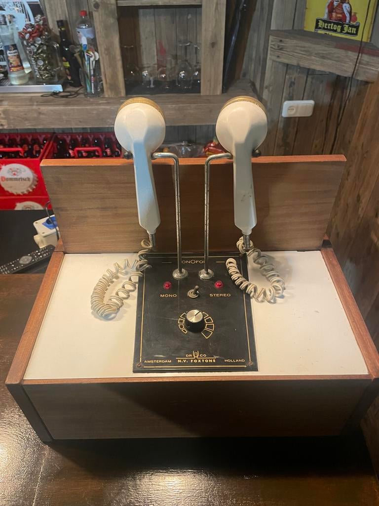 Vintage Foxtone luisterpost met Philips platenspeler, Ophalen of Verzenden, Niet werkend, Platenspeler, Philips