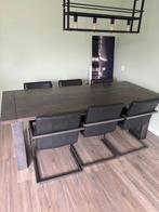 Moderne eettafel met 6 stoelen - Zo goed als nieuw, Huis en Inrichting, Tafels | Eettafels, Gebruikt, 200 cm of meer, Vijf personen of meer