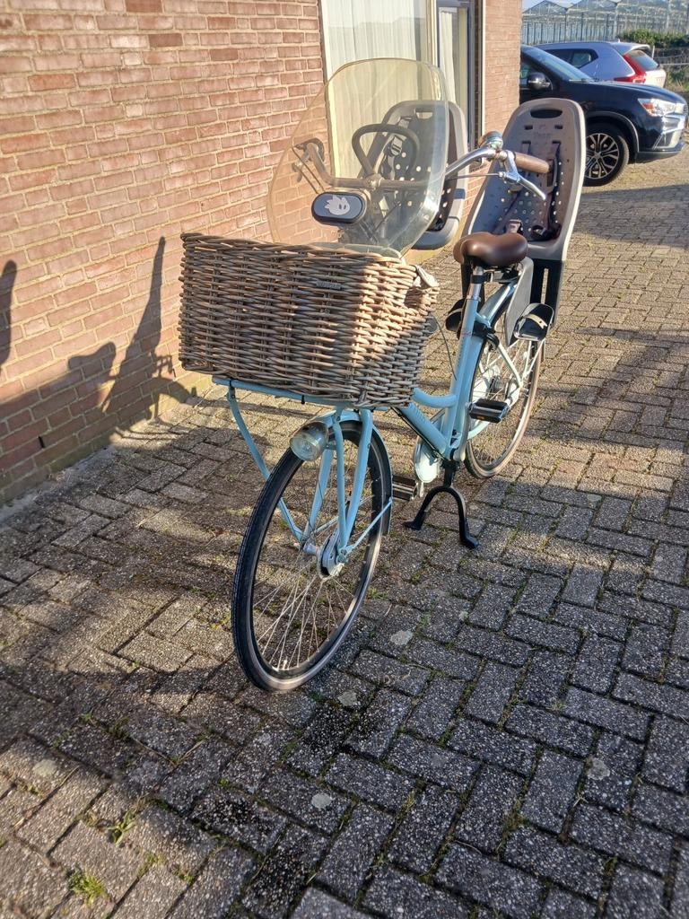 Cortina moederfiets met kinderzitjes en mand, Overige merken, Ophalen of Verzenden, 50 tot 53 cm, Gebruikt