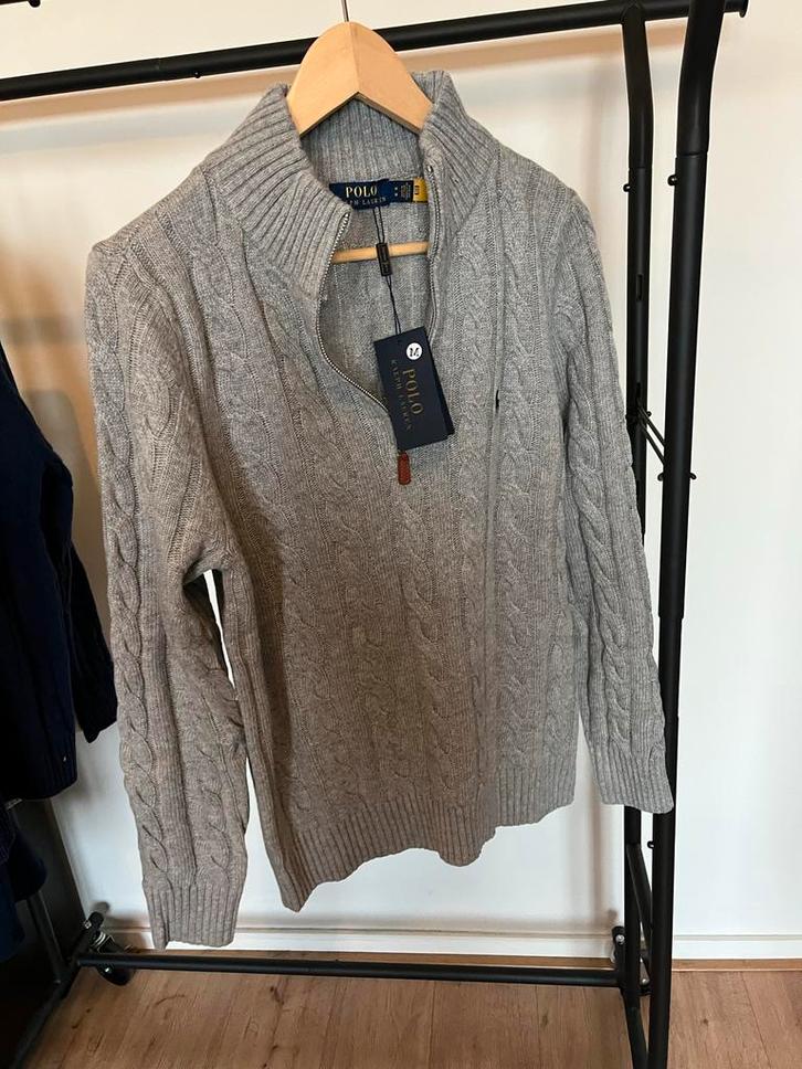 Nieuwe Grijze Ralph Lauren Trui Maat M - Kabelgebreid, Kleding | Dames, Truien en Vesten, Nieuw, Maat 42/44 (L), Grijs, Ophalen of Verzenden