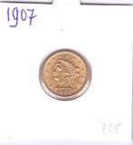 USA 2 1/2 dollars 1907 Goud TOPKWALITEIT, Ophalen of Verzenden, Noord-Amerika, Losse munt, Goud