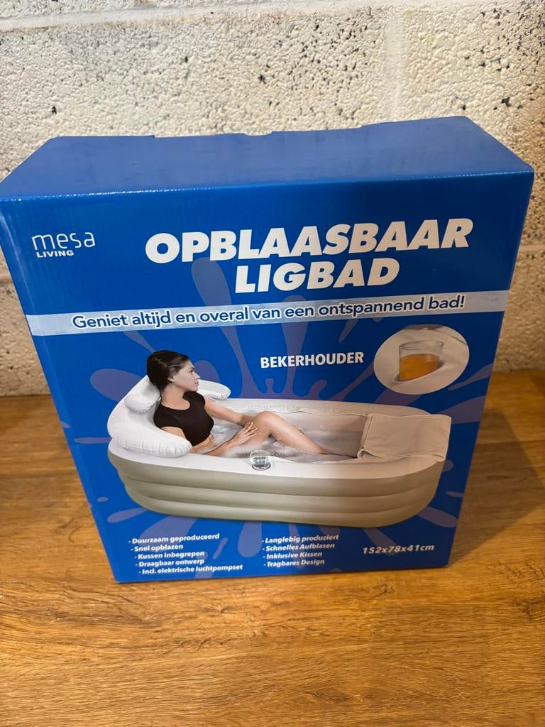 Mesa Living Opblaasbaar Ligbad - Ontspanning Overal, Ophalen, Nieuw, Wit, Overige typen