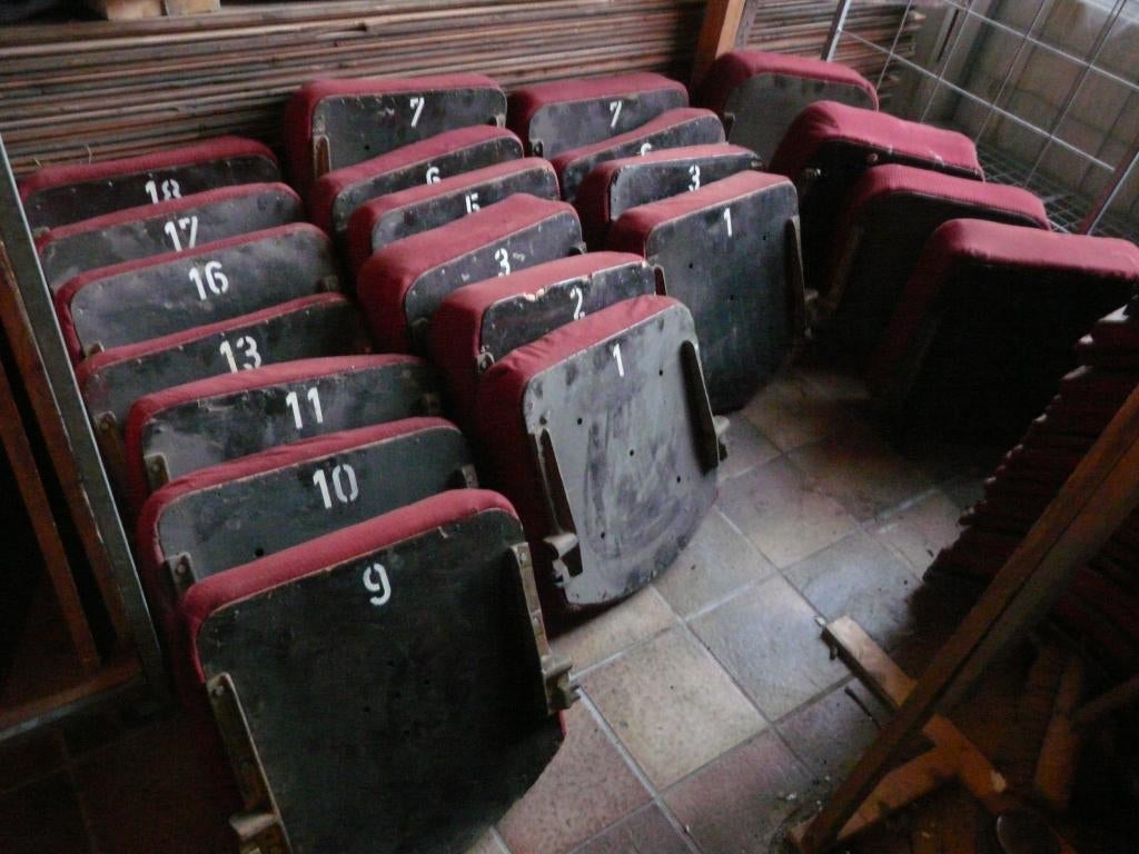 antieke bioscoopstoelen, Huis en Inrichting, Stoelen, Ophalen, Gebruikt, Stof, Vijf, Zes of meer stoelen