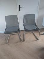 2 transparante IKEA stoelen met kussens, Huis en Inrichting, Stoelen, Ophalen, Gebruikt, Twee, Overige kleuren
