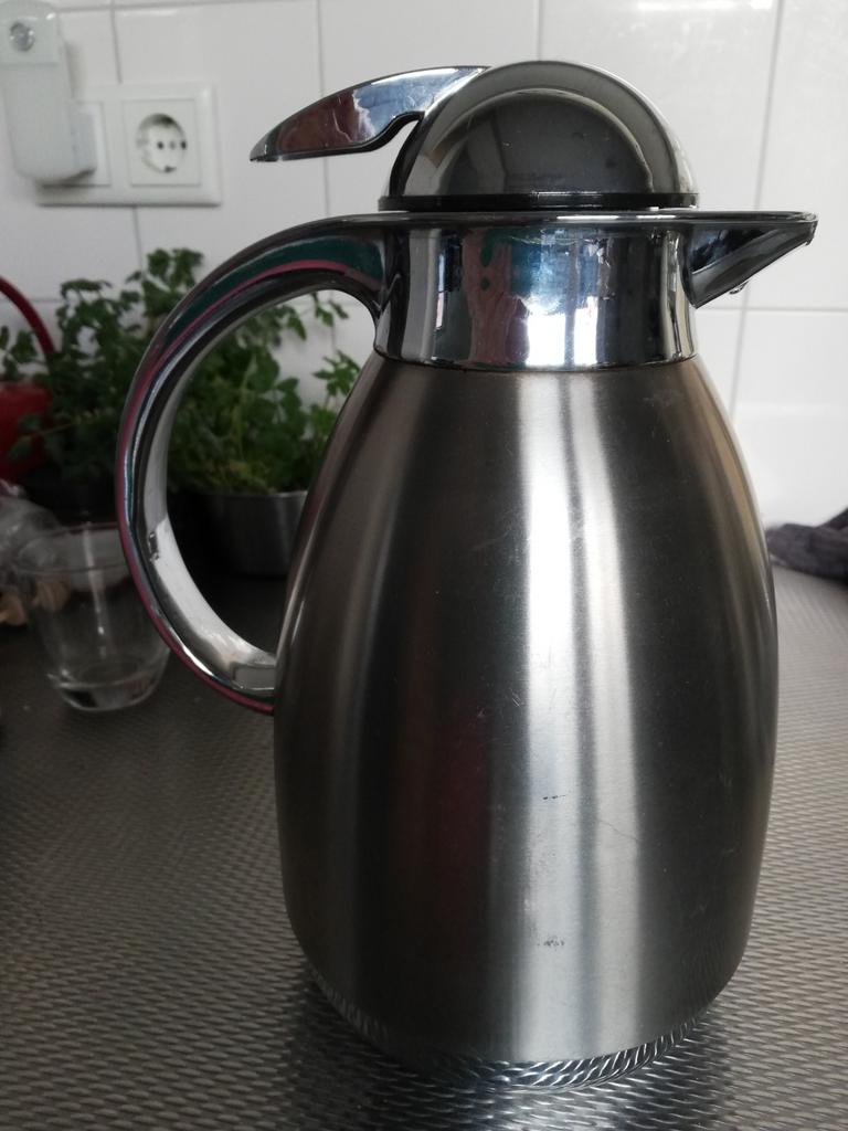 Thermoskan warmhoudkan, zilverkleurig, Ophalen, Zo goed als nieuw