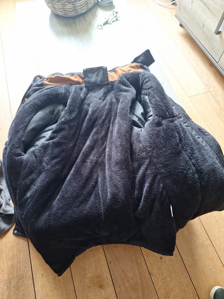Zwarte  winterjas  met teddy bont  praktische  nieuw 3 xxxl, Ophalen of Verzenden