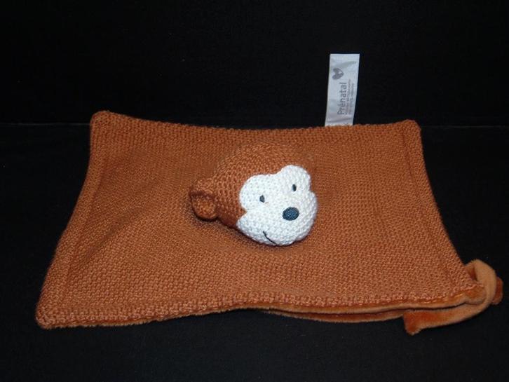 PRENATAL AAP KNUFFELDOEK GEHAAKT GEBREID BRUIN MET IN, Kinderen en Baby's, Speelgoed | Knuffels en Pluche, Nieuw, Overige typen