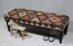 Bohemian Bank Kelim Bankje Oosterse Hocker Kleurrijke Sofa, Overige materialen, Minder dan 75 cm, Ophalen of Verzenden, Rechte bank