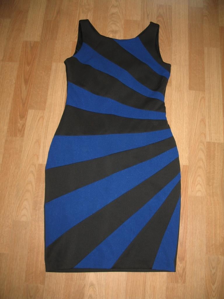 STEPS Jurk Stretch Blauw/Zwart Maat 38, Maat 38/40 (M), Overige kleuren, Ophalen of Verzenden, Zo goed als nieuw