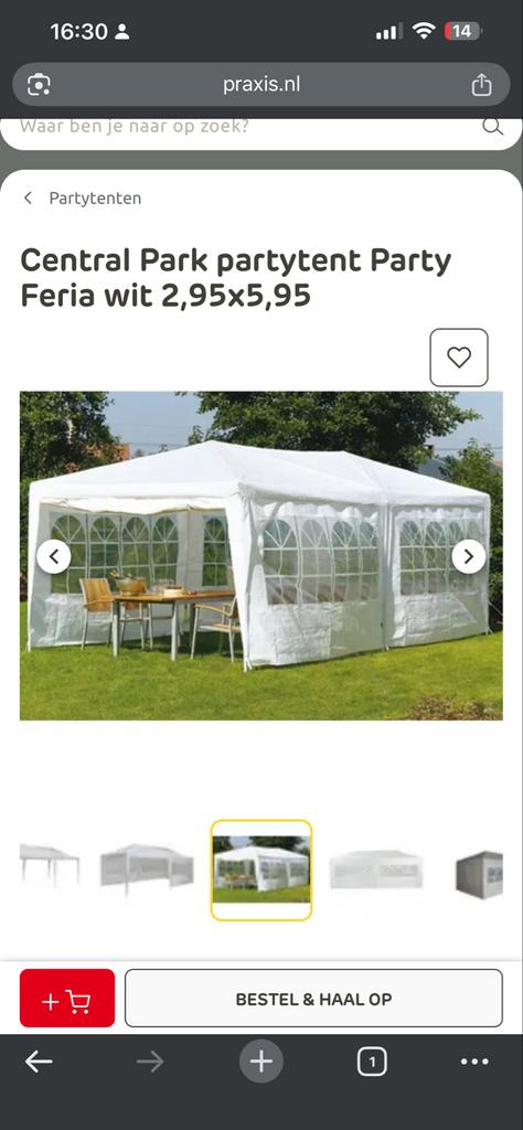 Nieuwe partytent central park furia 3x6 meter, Tuin en Terras, Partytenten, Ophalen, Partytent, Minder dan 4 meter, Nieuw
