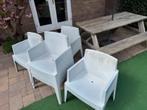 Box tuinstoelen lichtgrijs 6 stuks, Ophalen, Kunststof, Gebruikt, 6 zitplaatsen