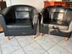2 Kuip stoeltjes, Ophalen, Minder dan 75 cm, Leer, Zo goed als nieuw
