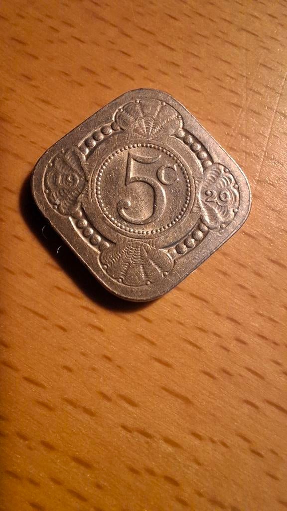 Vierkante stuiver 1929, Ophalen of Verzenden, Koningin Wilhelmina, 5 cent, Losse munt