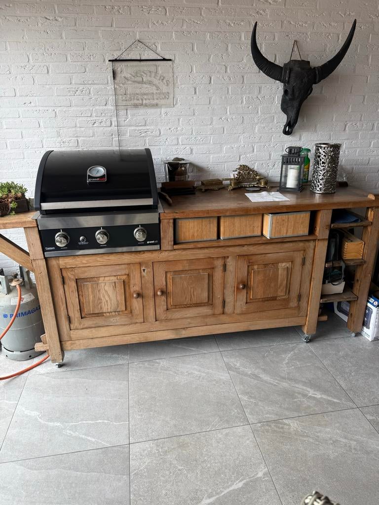 Buitenkeuken met BBQ - Compleet en Klaar voor Gebruik, Tuin en Terras, Ophalen, Gebruikt, Gas, Vrijstaand