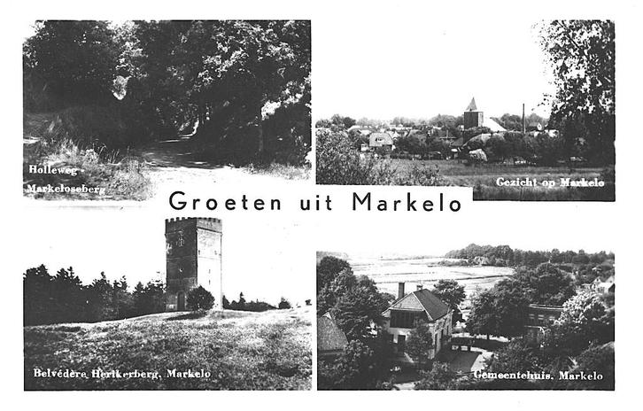 991306 Markelo 1951 Gelopen met postzegel, Verzamelen, Ansichtkaarten | Nederland, Gelopen, Overijssel, 1940 tot 1960, Ophalen of Verzenden