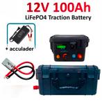 12V 100Ah LiFePO4 Tractie Accu met acculader, Ophalen of Verzenden