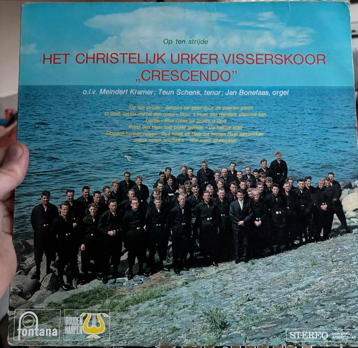 LP Christelijk Urker Visserskoor Crescendo - Op ten strijde, Cd's en Dvd's, Vinyl | Overige Vinyl, Gebruikt, 12 inch, Ophalen of Verzenden