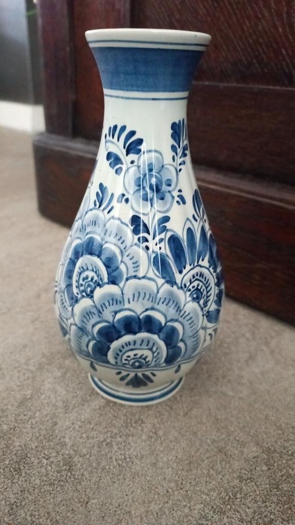 Prachtige Delfts Blauwe Vaas – Klassiek Floraals Decor, Antiek en Kunst, Ophalen of Verzenden