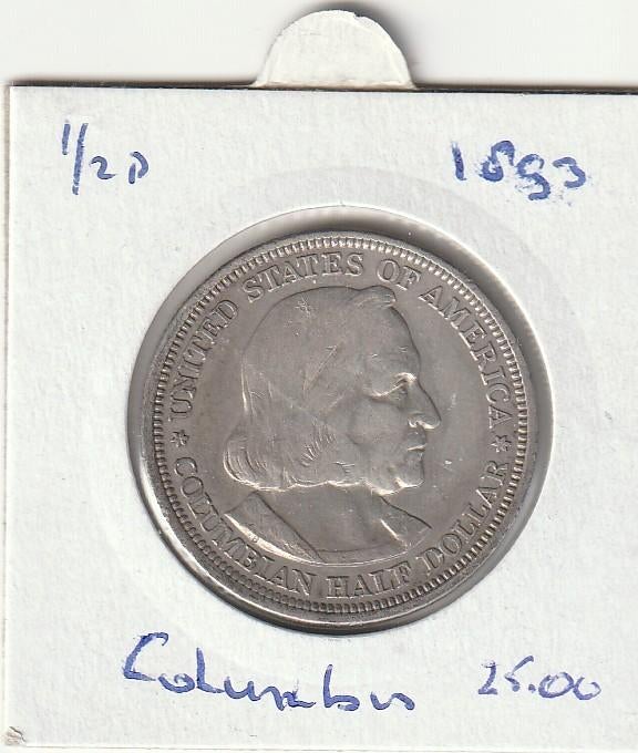 USA 1893 Liberty Half dollar Columbian, Ophalen of Verzenden, Noord-Amerika, Losse munt