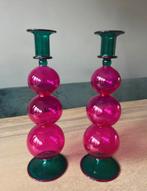 Anna+Nina kandelaar set, roze-groen, glazen kandelaar, Overige materialen, 25 tot 50 cm, Nieuw, Ophalen of Verzenden
