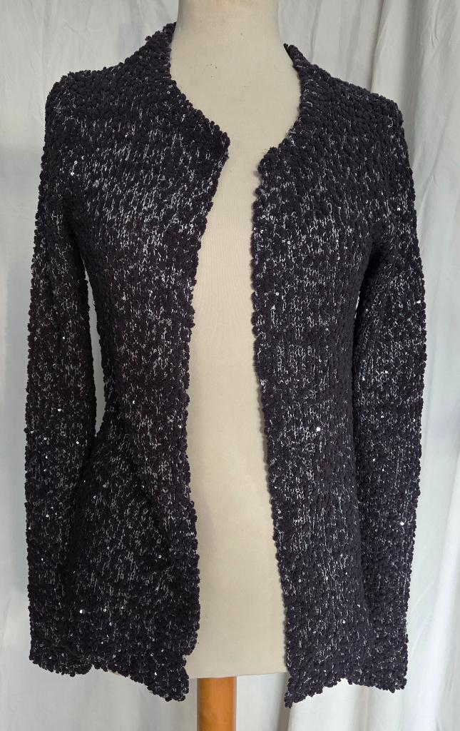 Zwart vest met zilver en pailletten, maat M, Kleding | Dames, Truien en Vesten, Gedragen, Maat 38/40 (M), Zwart, Ophalen of Verzenden