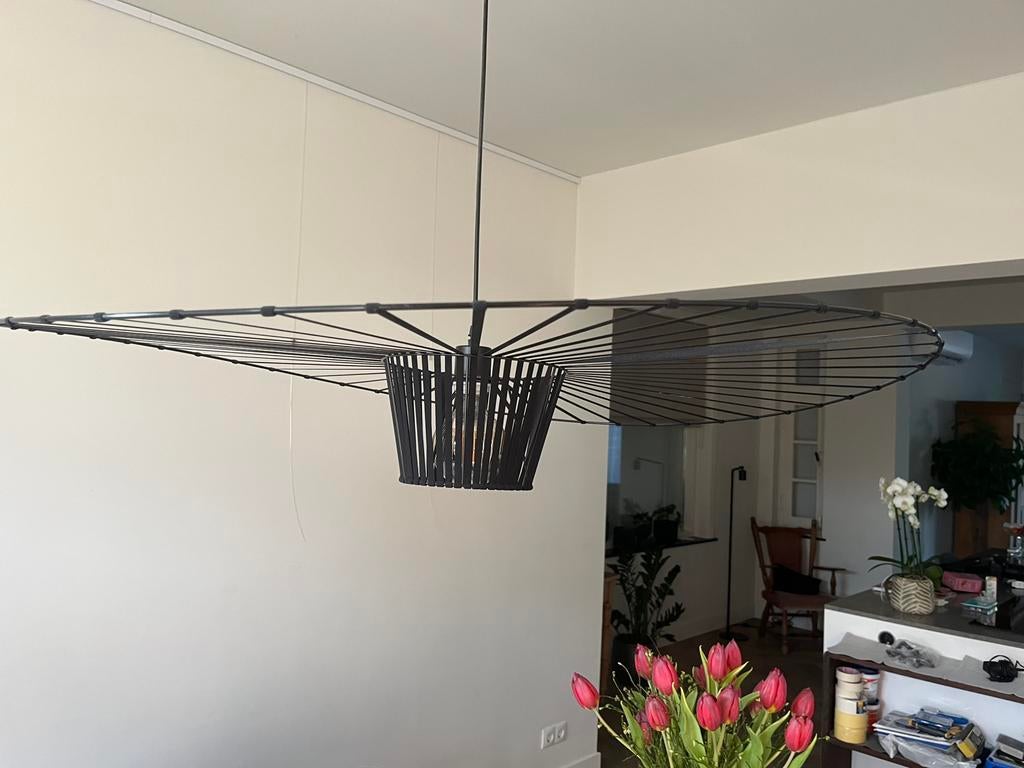 hanglamp zwart, Huis en Inrichting, Lampen | Hanglampen, Kunststof, Ophalen of Verzenden, Zo goed als nieuw, 75 cm of meer