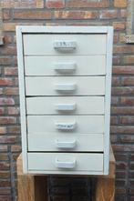 Vintage metal ladenblok / archiefkast - industrieel, Huis en Inrichting, Kasten | Ladekasten, Ophalen, Minder dan 50 cm, Gebruikt