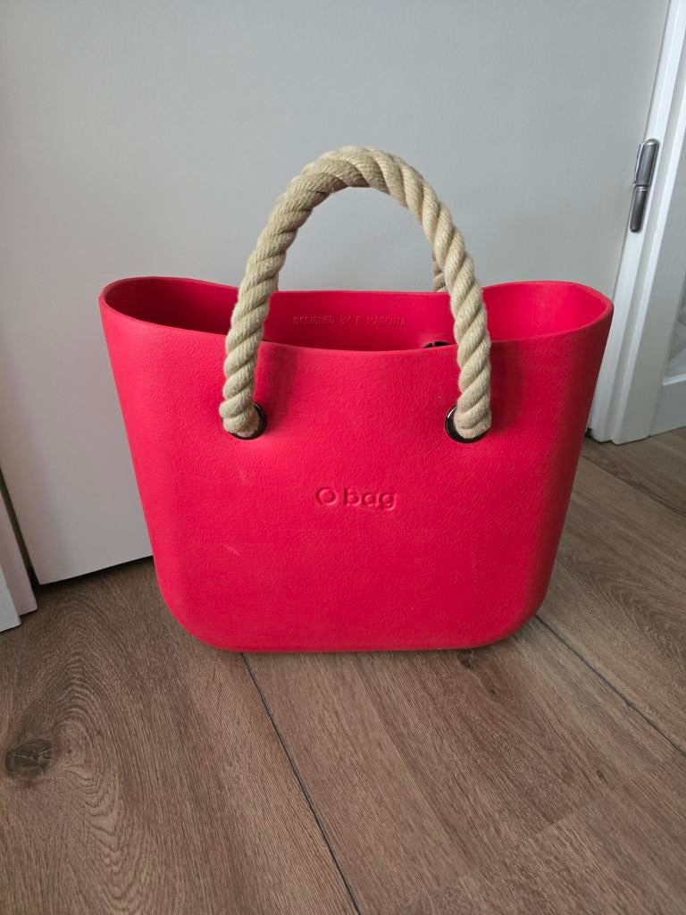 O bag tas rood met touw handvatten geen binnentas!, Ophalen of Verzenden, Zo goed als nieuw, Rood