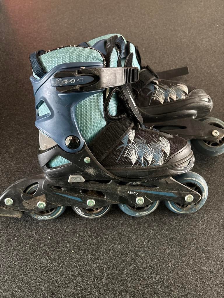 Verstelbare skeelers blauw maat 30-33, gebruikt, Sport en Fitness, Skeelers, Kinderen, Inline skates 4 wielen, Ophalen, Overige merken
