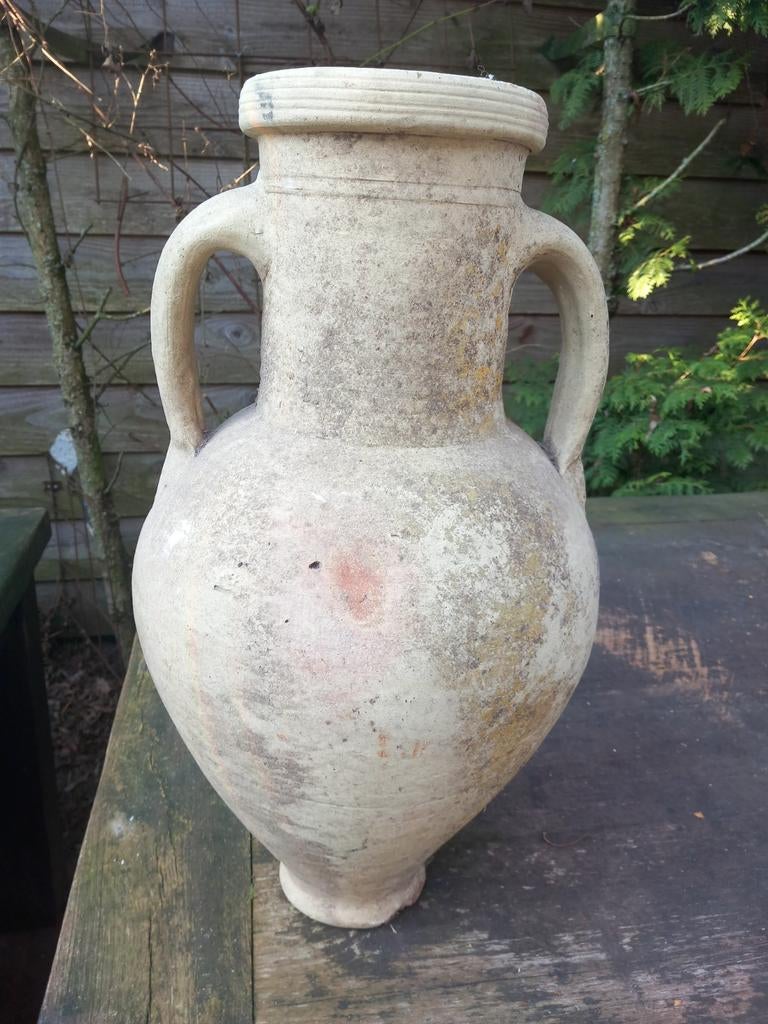 Antieke terracotta amfora vaas met twee oren, Antiek en Kunst, Ophalen of Verzenden