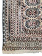 Handmade antique wool Persian Jomut carpet Tribal 118x182cm, Persian Perzisch vintage oosters hype, Gebruikt, Crème, 100 tot 150 cm