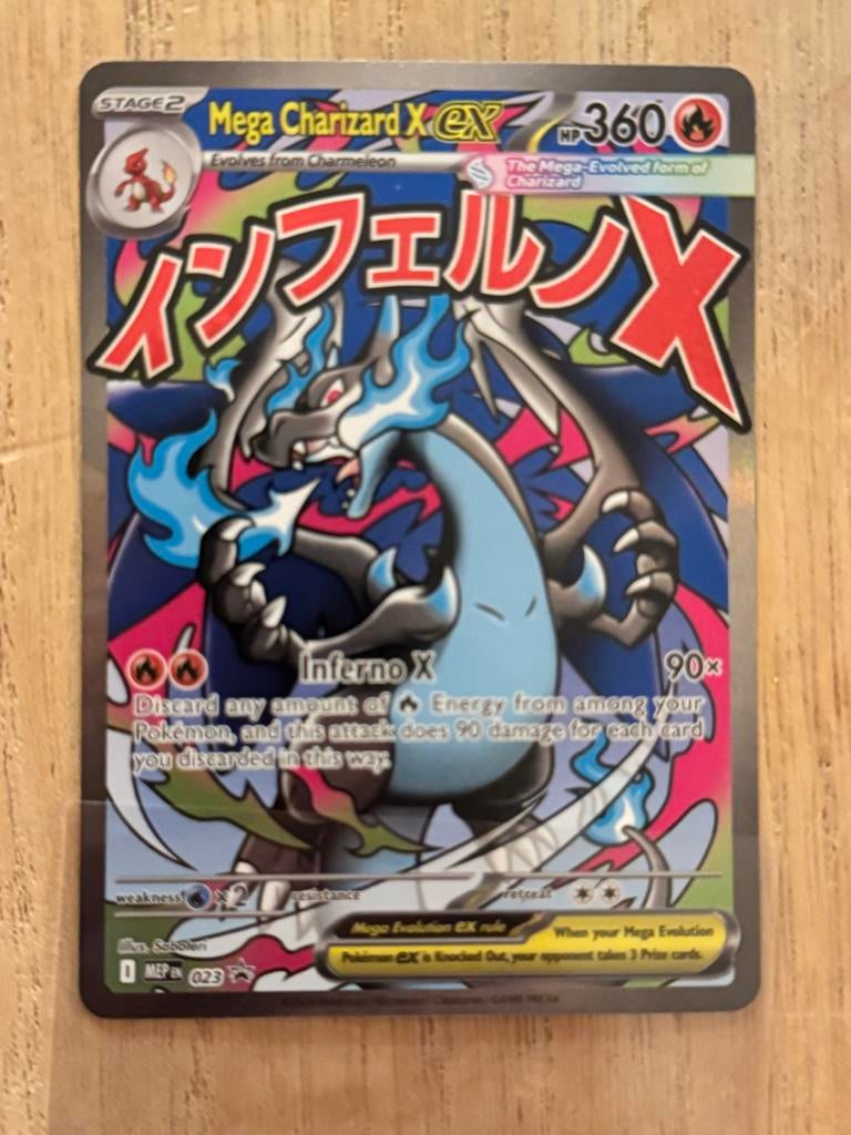 Mega Charizard X EX Pokémon kaart, Ophalen of Verzenden, Nieuw, Losse kaart, Foil