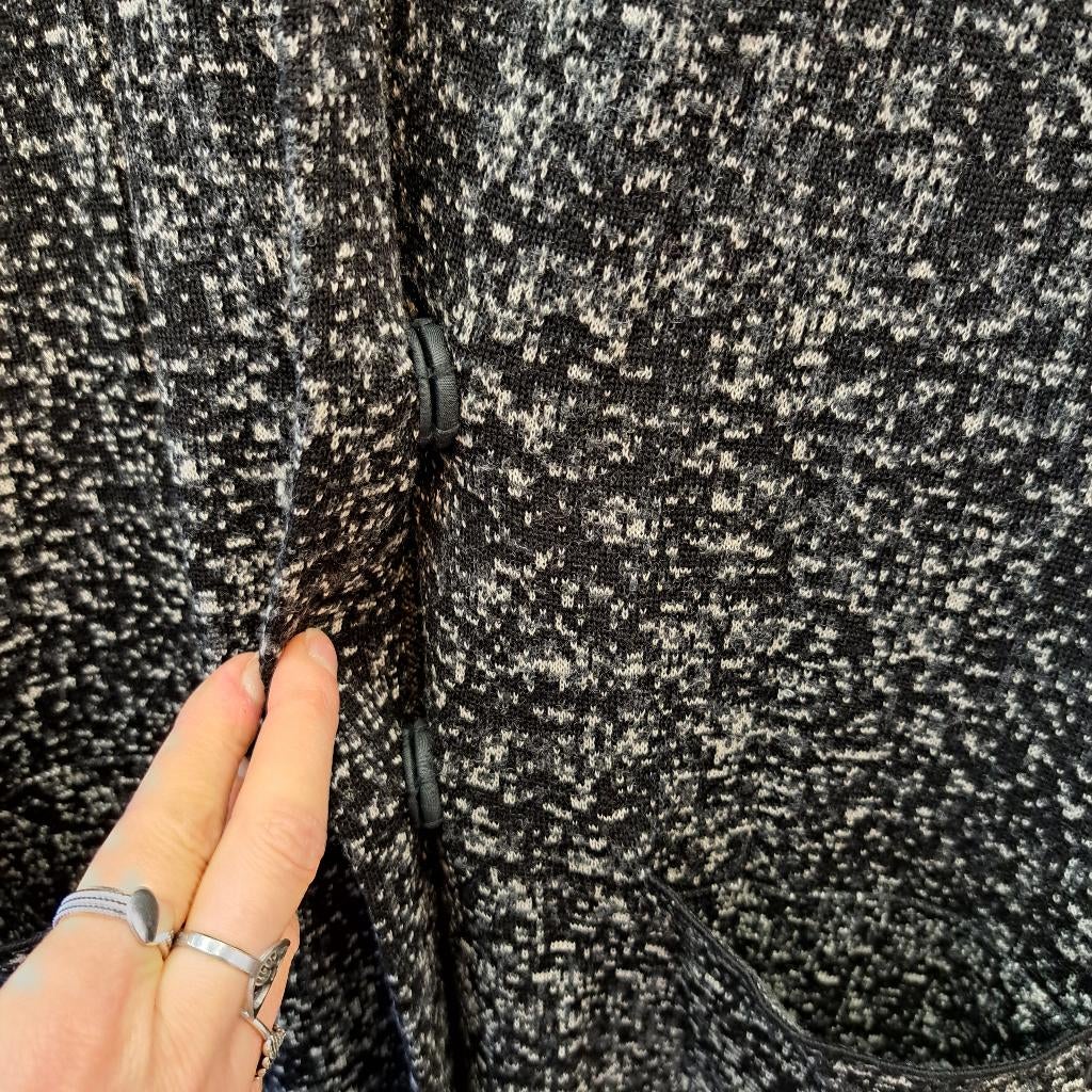 Claudia Sträter lang vest merino wol zwart grijzig XS 47056, ., Zwart, Ophalen of Verzenden, Zo goed als nieuw