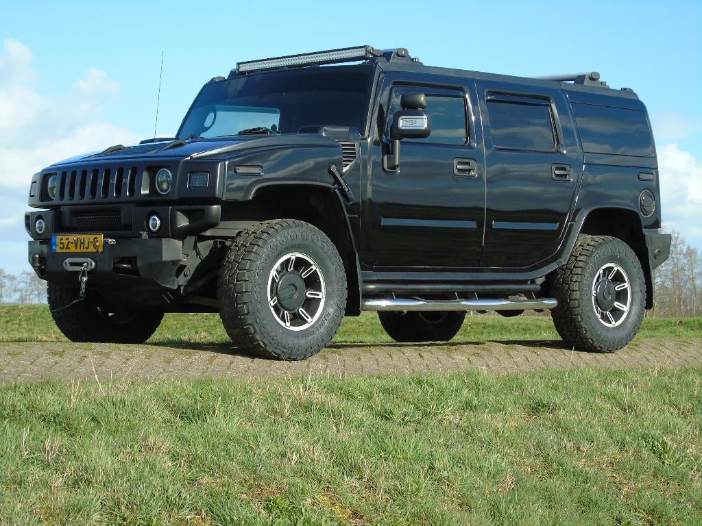 Hummer H2 6.0V8 Vortec grijs kenteken LPG, Bedrijf, 650 kg, Vierwielaandrijving, 2 stoelen