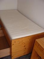1 persoonsbed van hout met 2 grote lades en lattenbodem, Ophalen, Gebruikt, 90 cm, 200 cm
