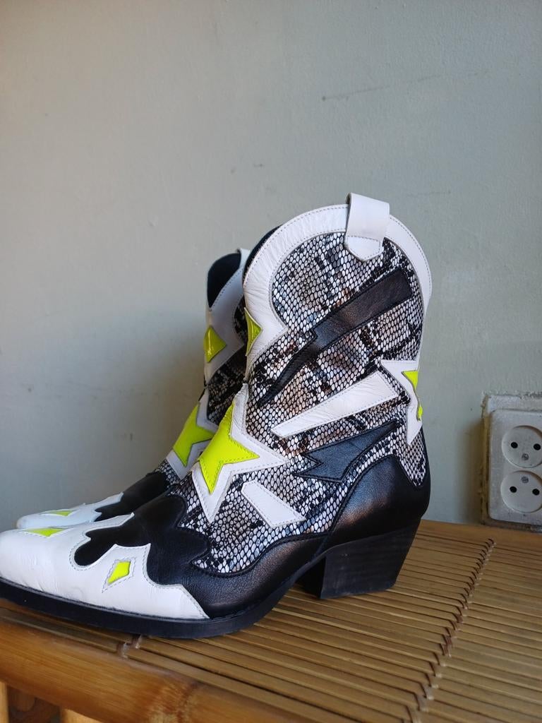 Sacha Western Laarzen Maat 39 - Snake Print & Limegroen, Kleding | Dames, Schoenen, Hoge laarzen, Zwart, Ophalen of Verzenden