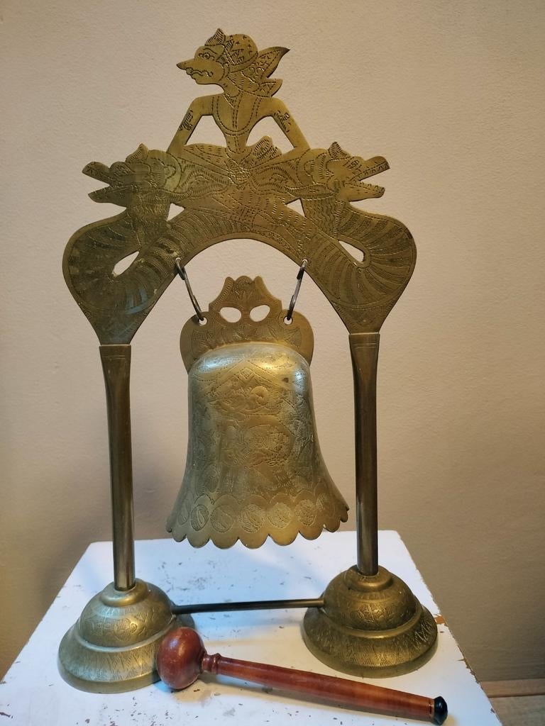 Koperen Indonesische gong met standaard, 20e eeuw, Antiek en Kunst, Ophalen of Verzenden