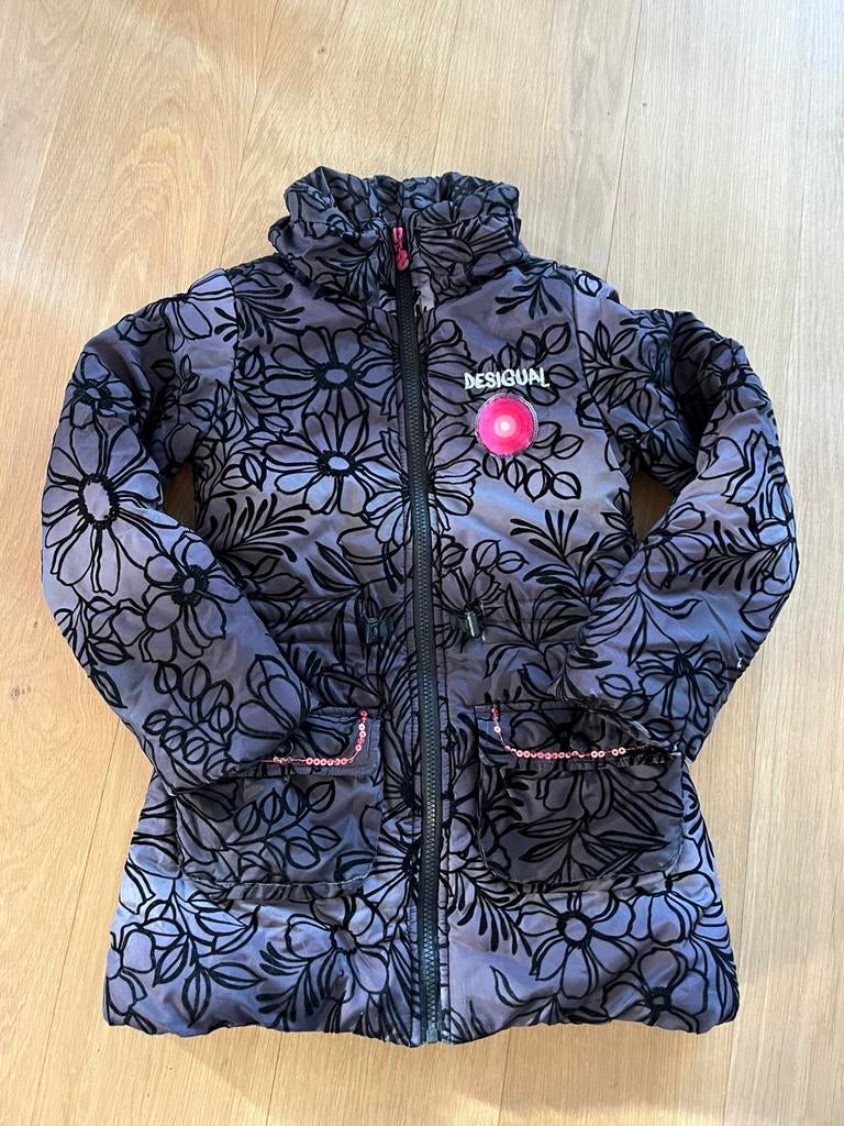 Desigual jas zwart geijs maat 134 maat 9/10, Kinderen en Baby's, Kinderkleding | Maat 134, Ophalen of Verzenden, Gebruikt, Meisje
