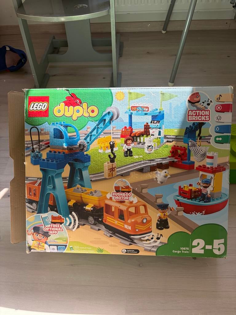 Lego Duplo 10875 Vrachtrein met opbergboxen, Ophalen, Lego, Zo goed als nieuw, Compleet