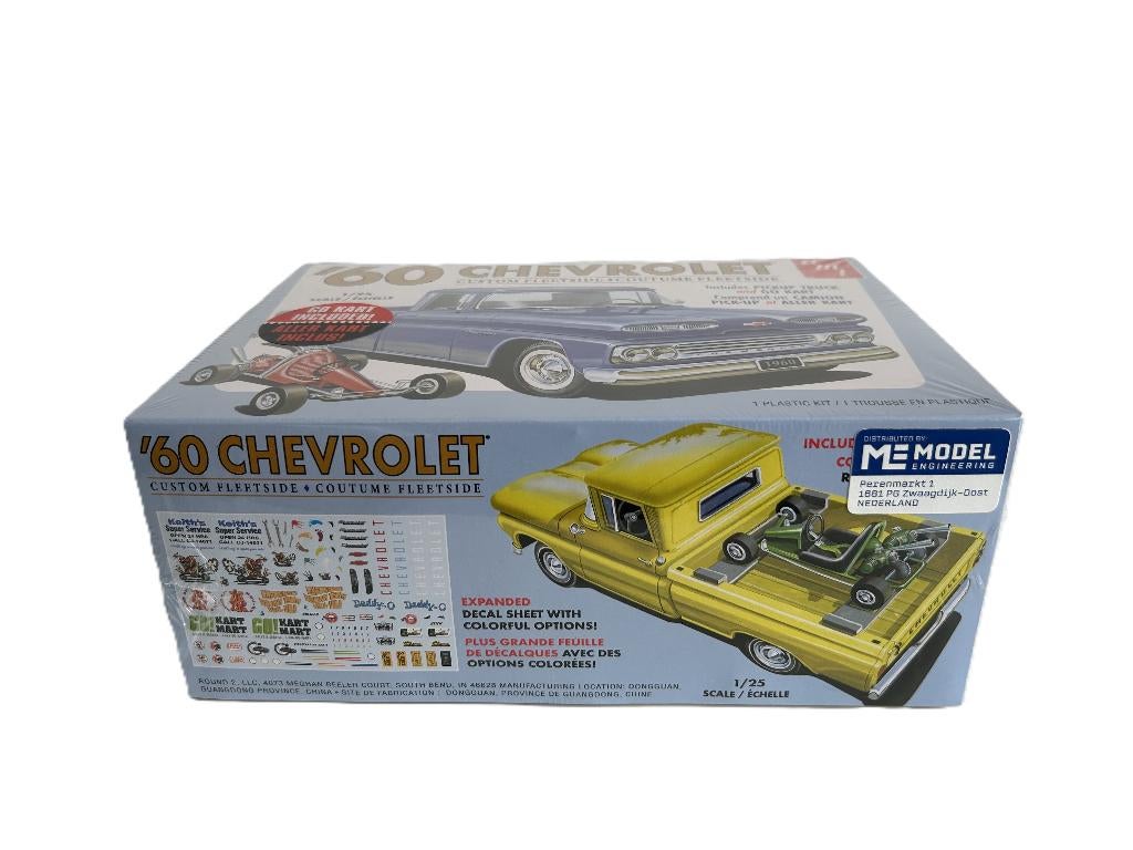 AMT 1960 Chevy Custom Fleetside Pickup 1/25 AMT-1063 nieuw, Overige merken, Auto, Groter dan 1:32, Nieuw