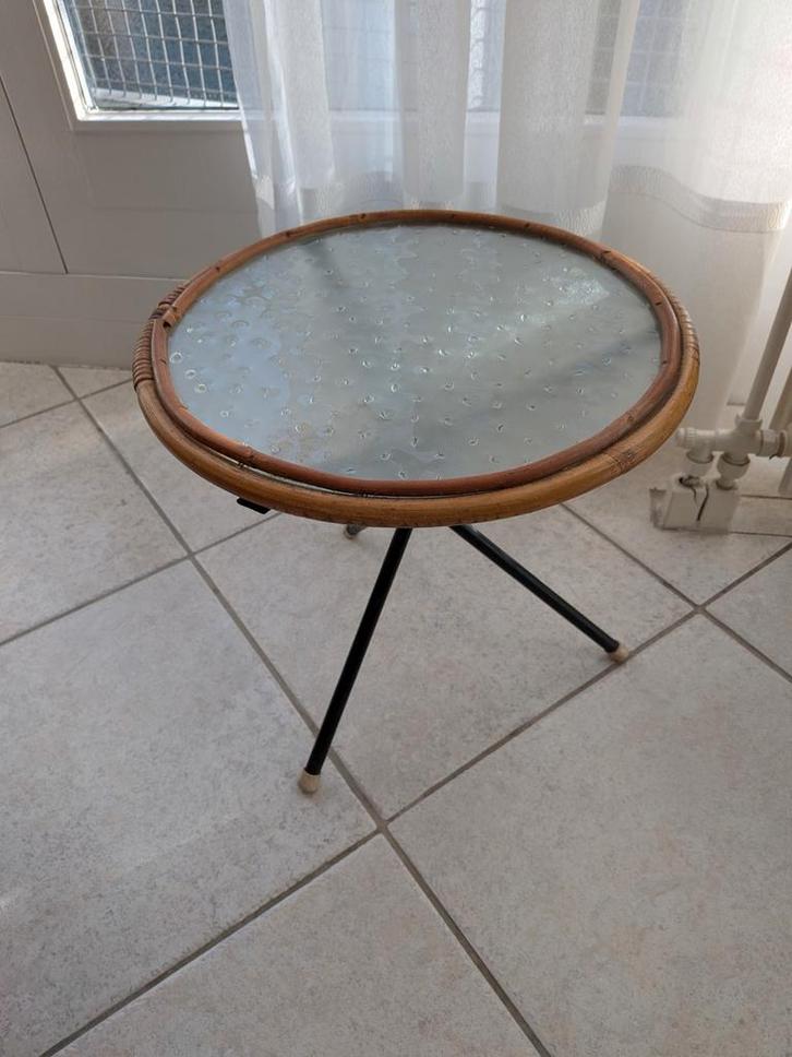 Vintage Rohe Noordwolde bijzettafeltje, Huis en Inrichting, Tafels | Bijzettafels, Gebruikt, Rond, Minder dan 45 cm, Minder dan 55 cm