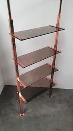 Brass glass freestanding wall unit regency bar belgo chrom, Ophalen, Gebruikt, Belgocrom.com, Belgo chrom